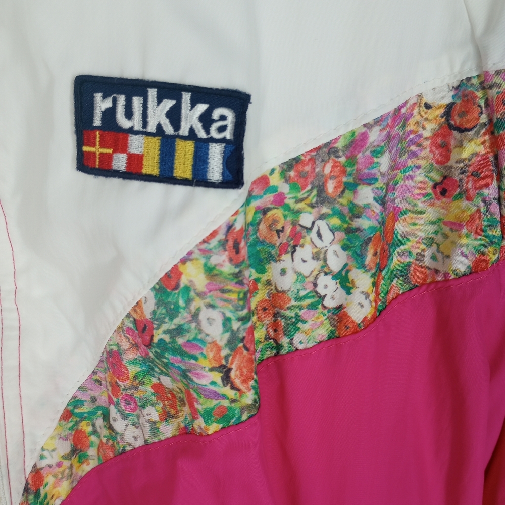 Vintage 80's 90's Colorful Windbreaker Jacket Rukka Made In Finland Size 36(M) - Picture 9 of 12